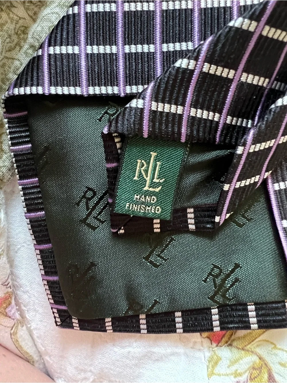 Lauren Ralph Lauren RLL Silk Tie Bundle Geometric Plaid Striped 3pc Lot